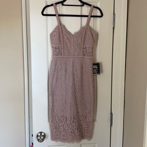 NWT Express Dusty Pink Lace Midi Dress